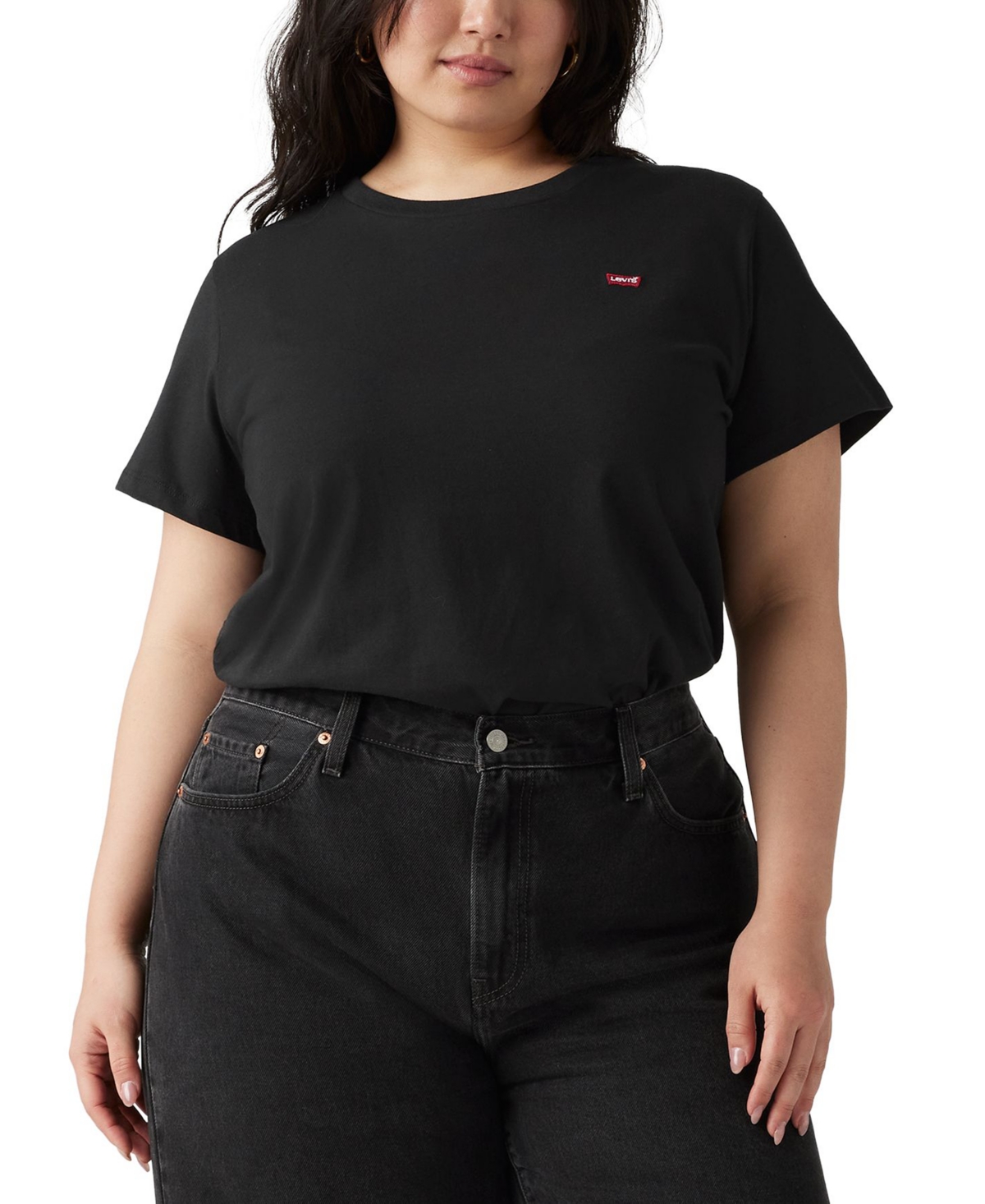 Plus Size Perfect Cotton Short-Sleeve Tee - Mineral Black