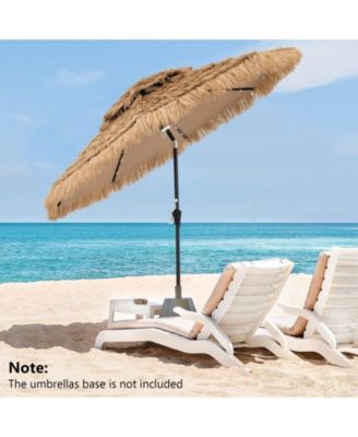 7 FT Hawaiian Style Umbrella Sun-proof Thatched Patio Tiki Umbrella w/8 Ribs