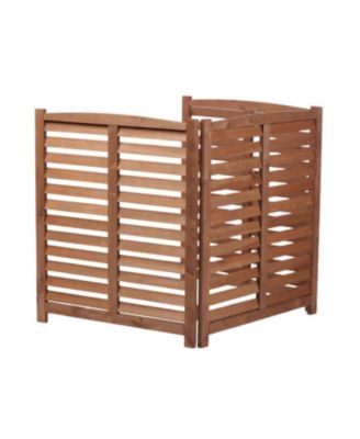 3-Panel Outdoor AC Fence, 32"W x 38"H Wooden Privacy Screen