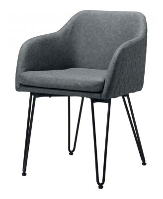 Set of Two Vintage Style Faux Leather Chairs for Dining Room Kitchen or Office Seating