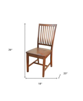 Chestnut Wood Slat Back Dining Chair for Kitchen or Dining Room