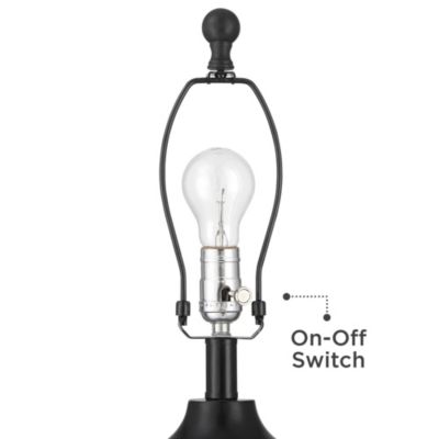 Kaly Rustic Industrial Table Lamps 25" High Set of 2 Hammered Oiled Bronze with USB Charging Port Faux Leather Drum Shade for Desk