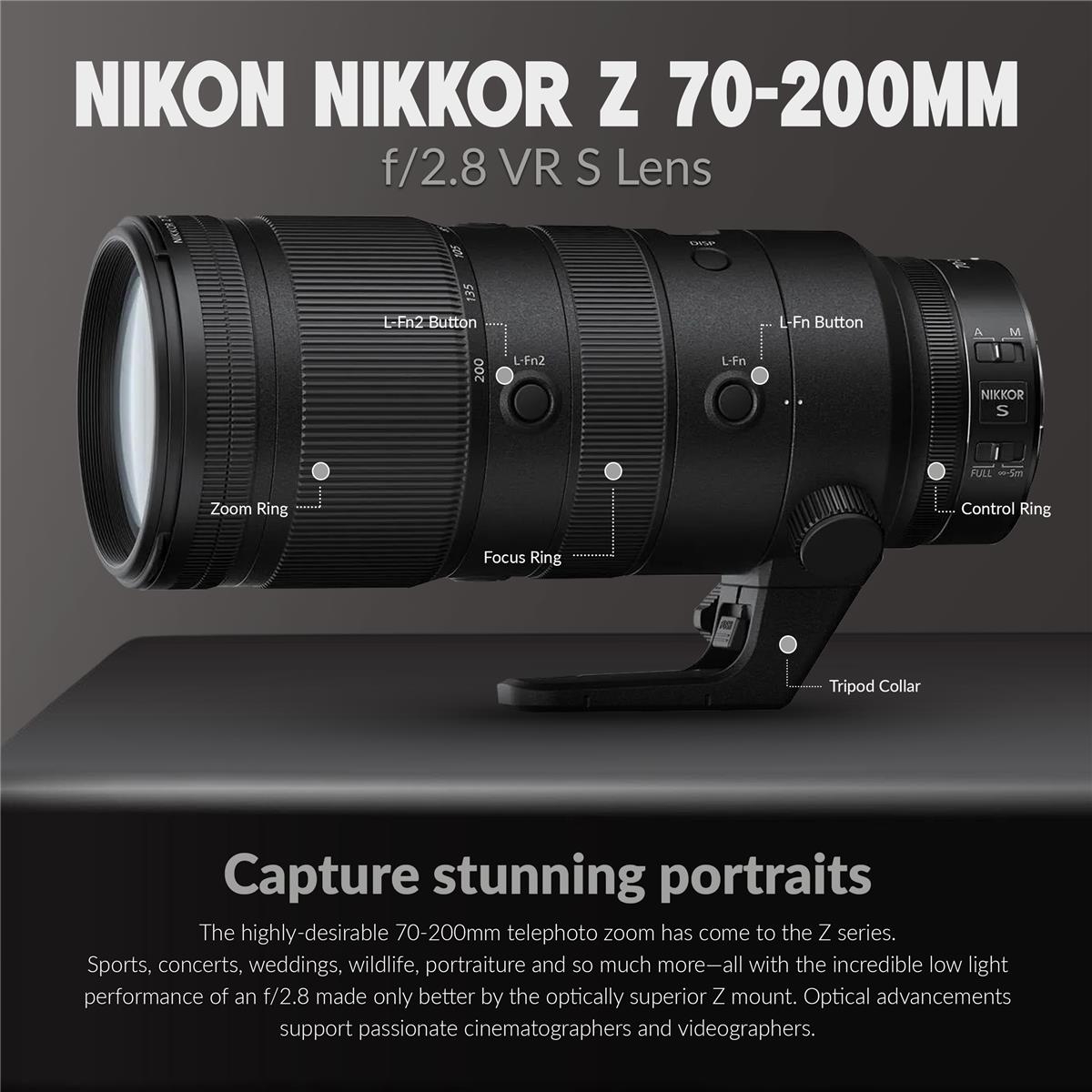 Nikon Z 6II Mirrorless Digital Camera with Nikkor Z 70-200mm f/2.8 Vr S Lens, Bundle with Zoom Li-on X R2 Ttl On-Digital Camera Round Flash Speedlight