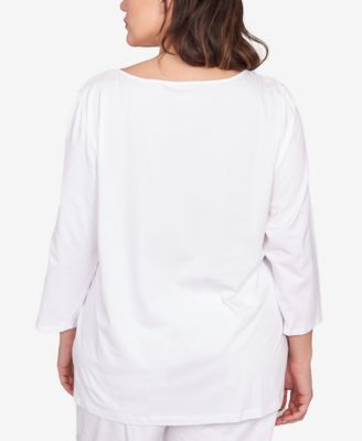 Plus Size Floral Pop Knit Top