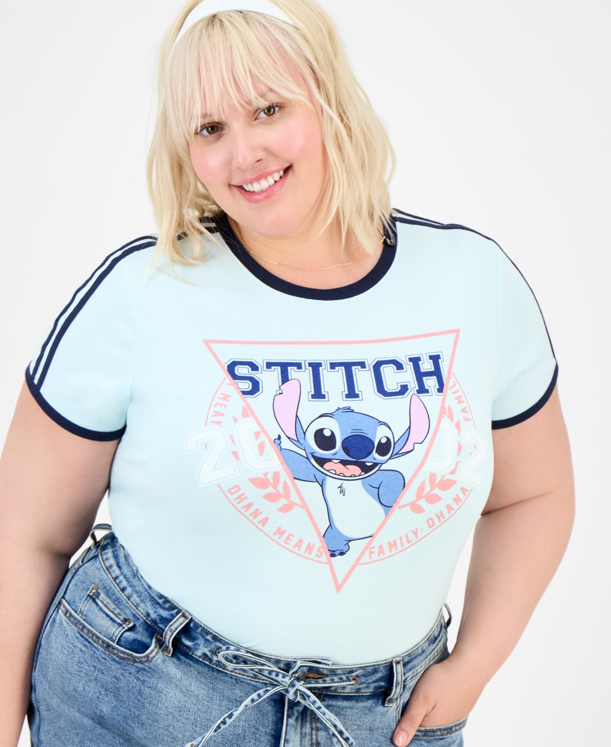 Trendy Plus Athletic Stitch Ringer Tee - Navy Blazer