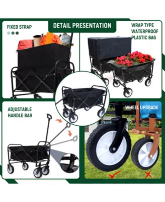 Foldable Wagon Cart with Liners Camping, Utility, Grocery