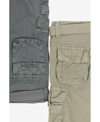 Big Boys 2 Pack Combo Belted Twill Cargo Shorts 8-18