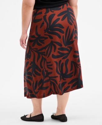 Trendy Plus Size Underwater Floral Slip Skirt, Exclusively at Macy's