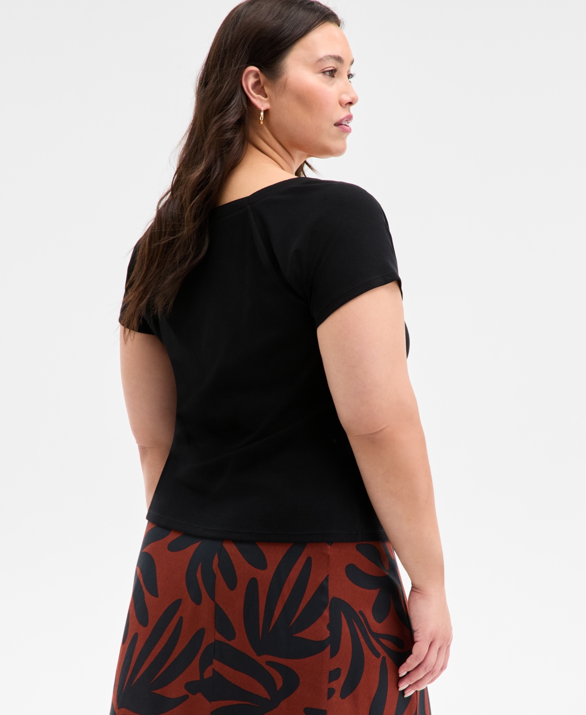 On 34th Trendy Plus Size Snap-front T-shirt, Exclusively At Macy's