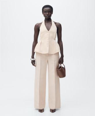 Women's Pleated Halter-Neck Vest