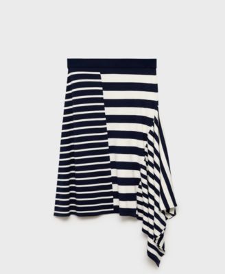 Women's Asymmetrical Striped Knit Skirts