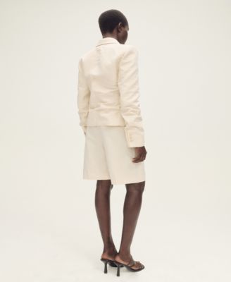 MANGO Women's Linen-Blend Suit Bermuda Shorts