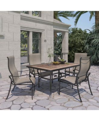 PVC-Coated Polyester Fabric Cast Aluminum Frame Dining Chair (Set of 4)