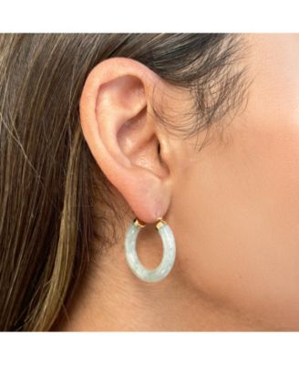 Jade Hoop Earrings 25 millimeters