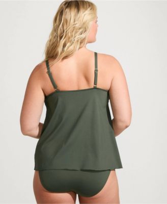 Plus Size Tulip Hem Tankini Top