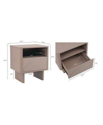 Ella 19.7" Modern 2-Full Extension Drawer Nightstand