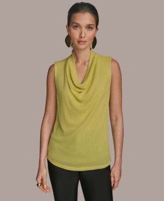 Donna Karan New York - Women's Sleeveless Cowlneck Gauze Blouse