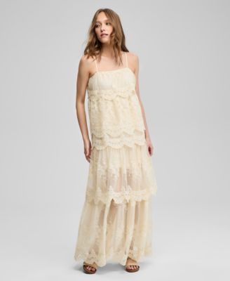 And Now This - Women's Tiered Lace Maxi Dress
