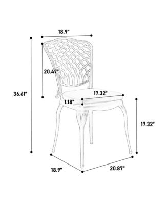 Streamdale Rustproof Patio Bistro Set 2 Chairs, Round Table w/ Cushions