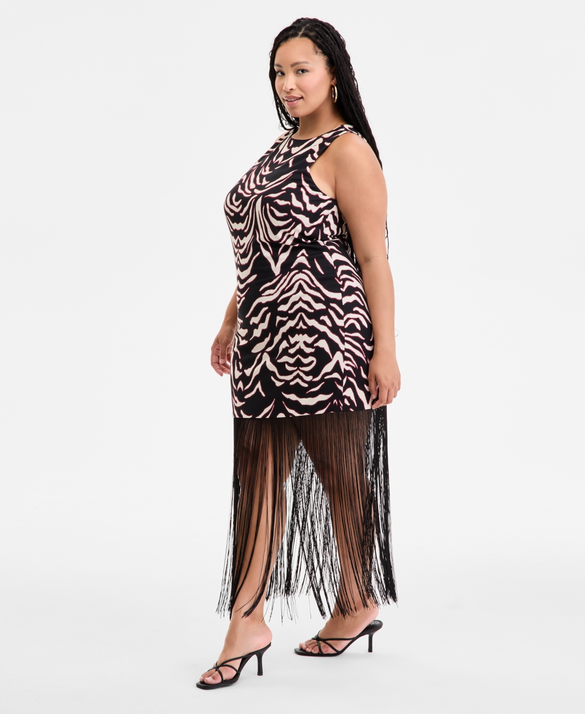 Bar Iii Plus Printed Halter Dress, Exclusively at Macy's