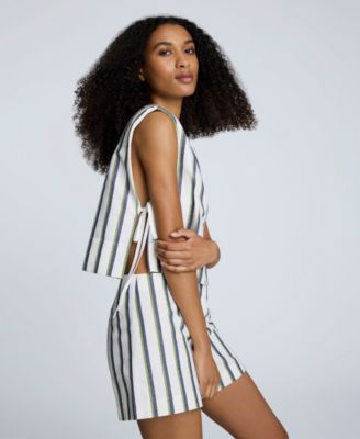 Women's Striped Tie-Side Tank Top