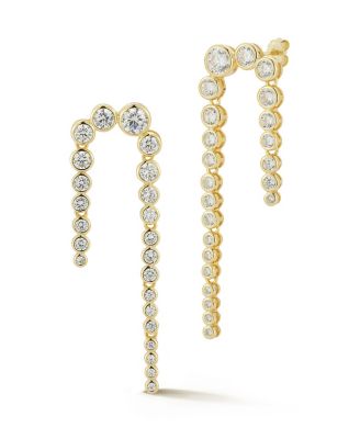 Plated Sterling Graduating Tennis Drop Earrings