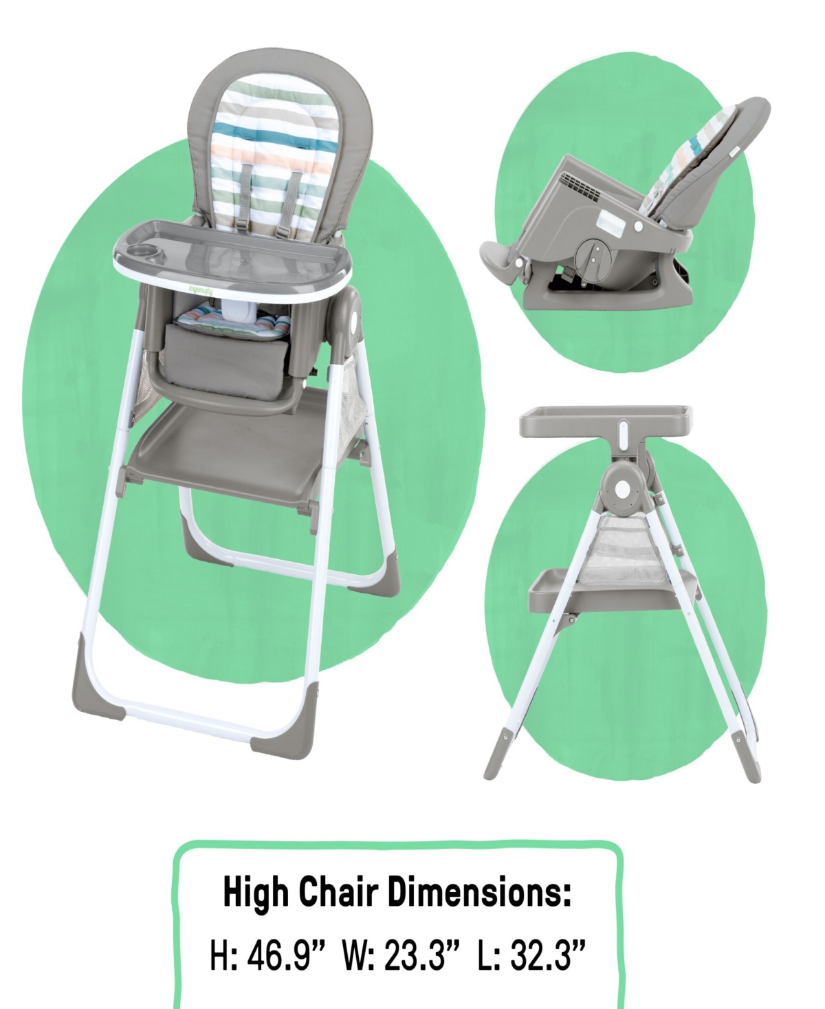 Ingenuity Baby Proper Positioner Create Up Multi-mode Folding High Chair