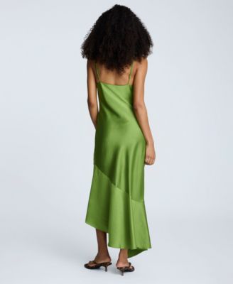 Women's Asymmetrical-Hem Cowlneck Dress