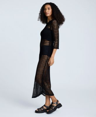 Women's Crocheted-Mesh Midi Dress