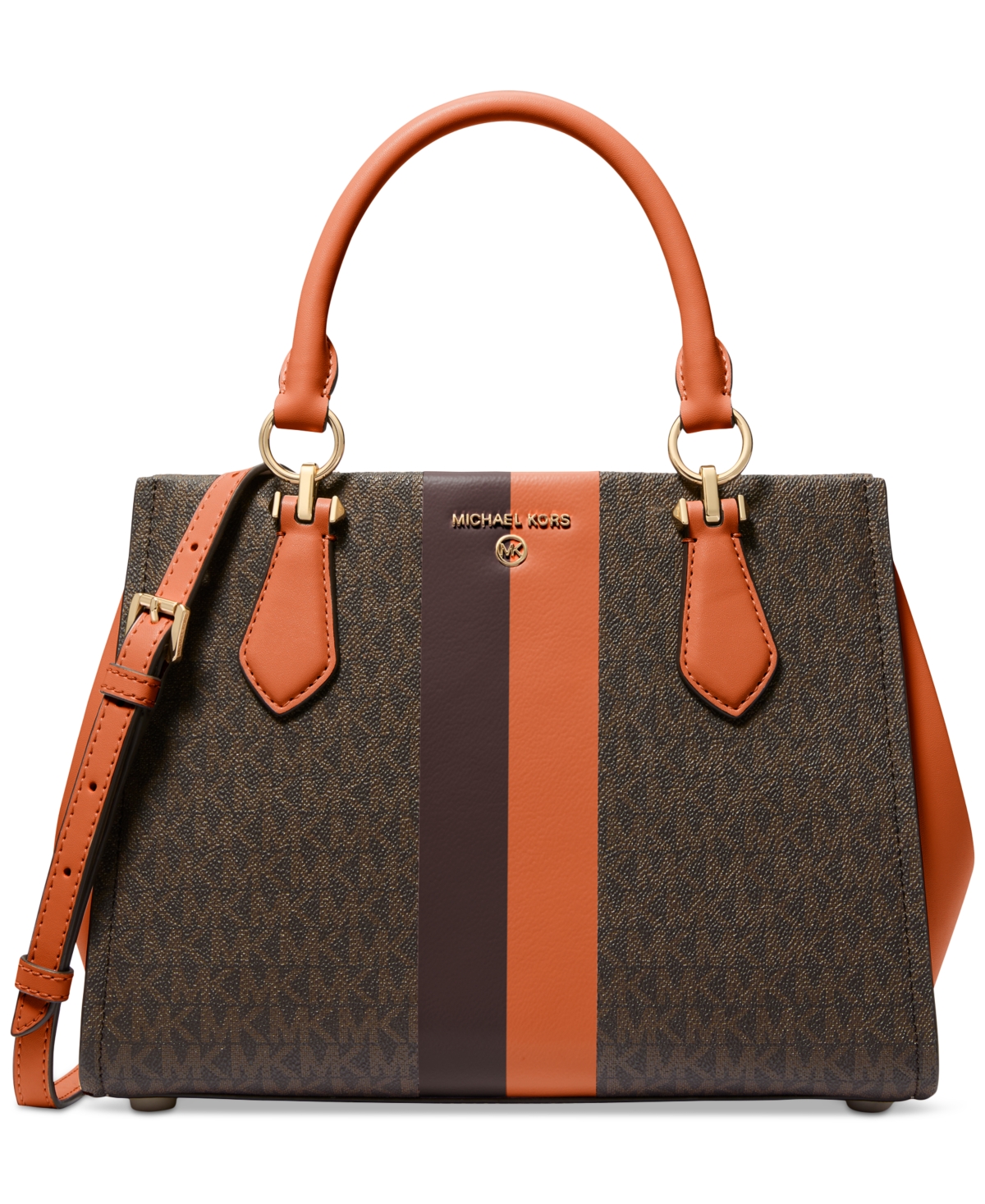Michael Kors Michael  Logo Marilyn Medium Stripe Satchel