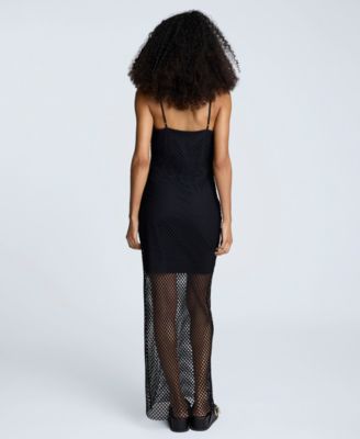 Women's Fishnet Maxi Slip Dress