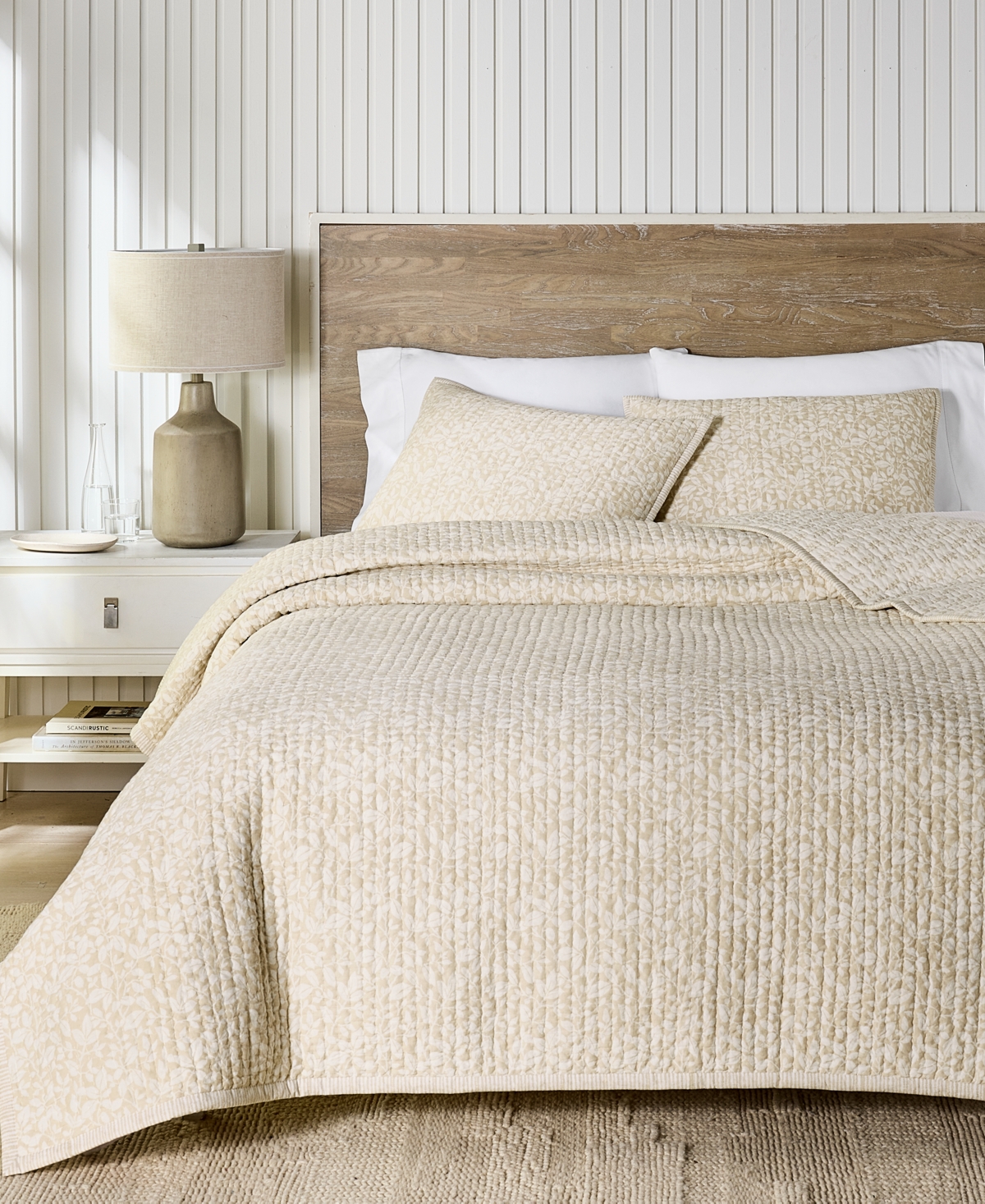 Charter Club Leaf Silhouette 3-pc. Quilt Set, King, Exclusively At Macy's In Brown