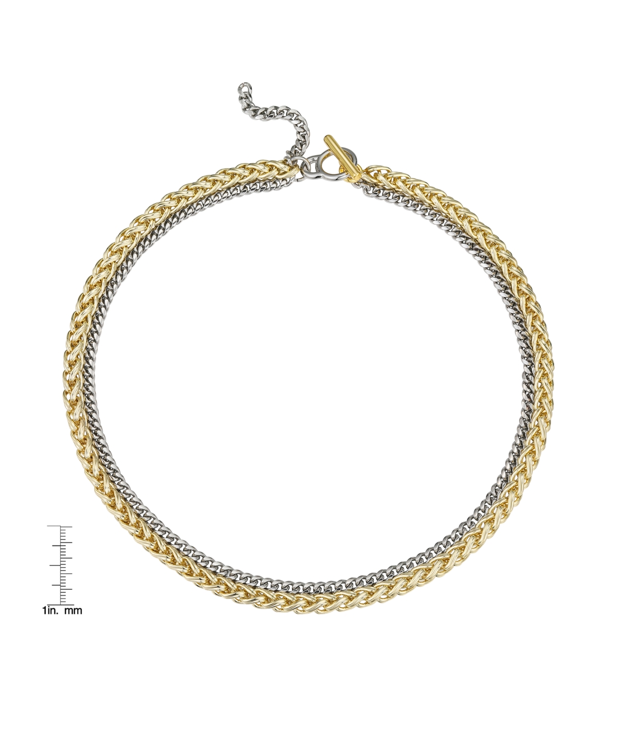 Macy's Two-tone Chain Textured 14k Gold Plate Necklace