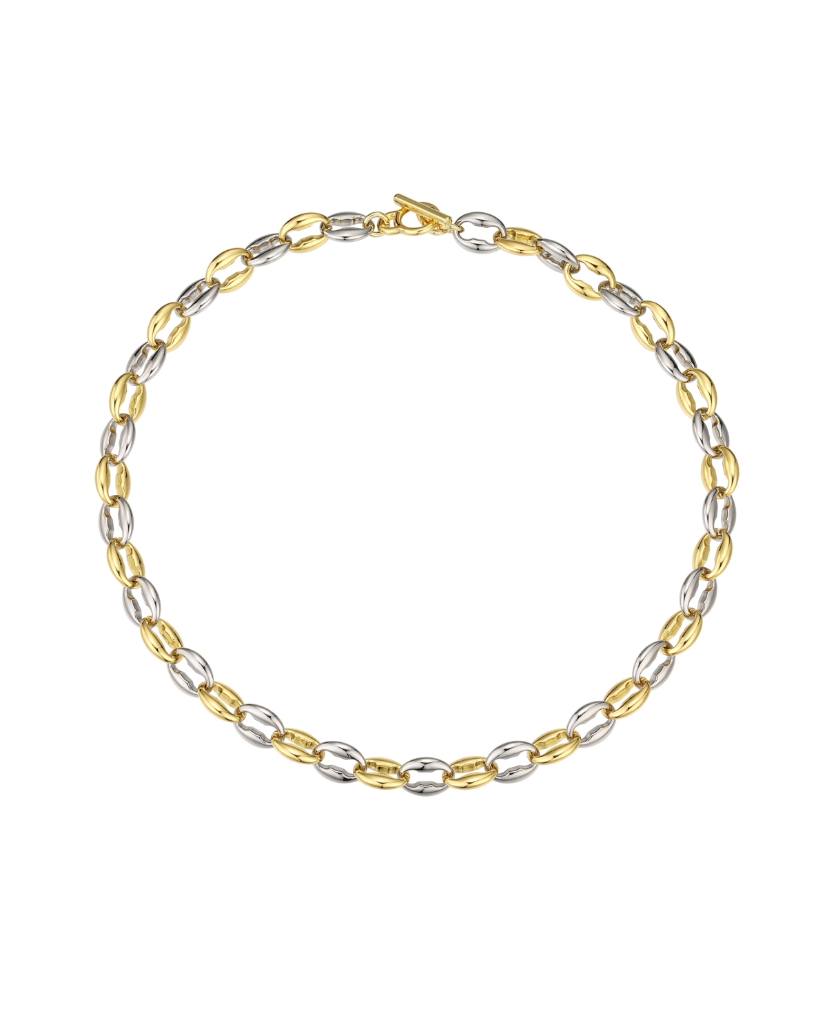 Macy's Two-tone Chain Textured 14k Gold Plate Necklace