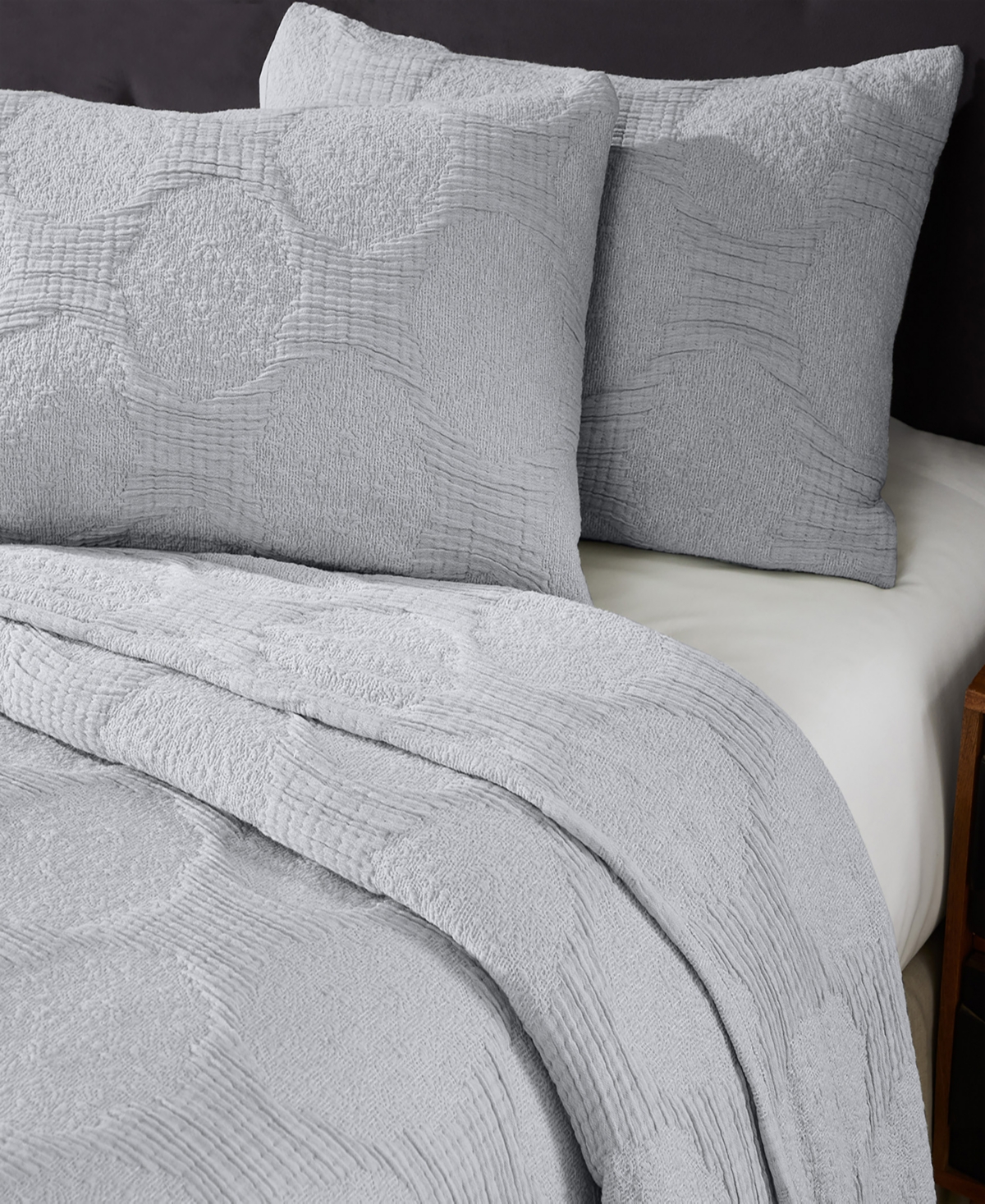 Superior Tanta Crinkle Woven 3-pc. Coverlet Set, Queen In Blue