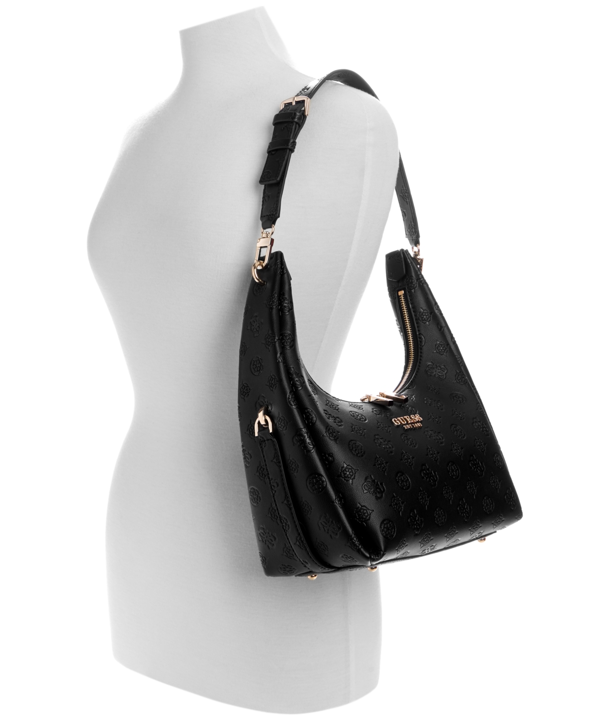 GUESS PHOEBE LOGO HOBO SHOULDER BAG 