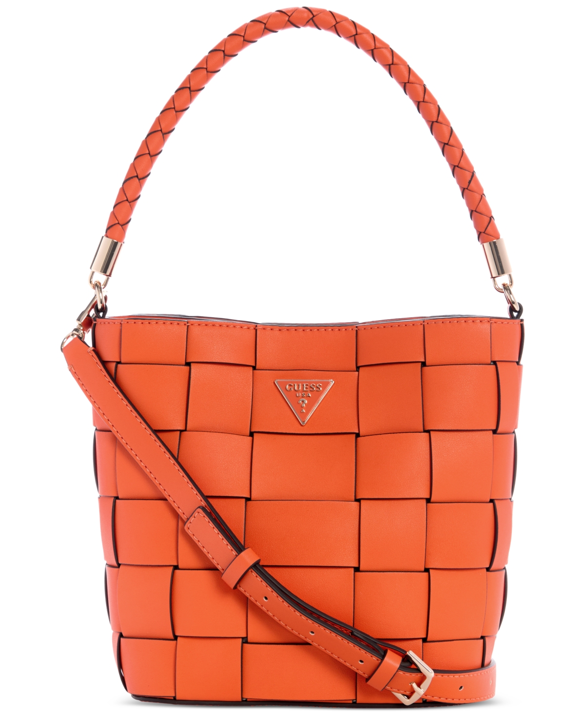 Maylee Woven Bucket Bag - Orange