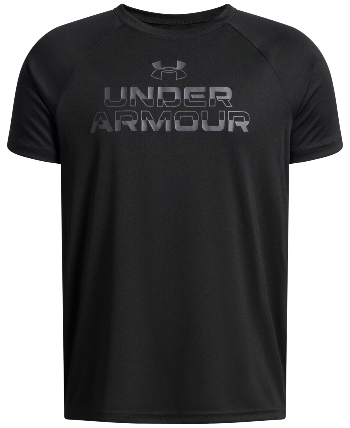 Under Armour Big Boys Tech Split Wordmark Graphic Short-sleeve T-shirt In Gray