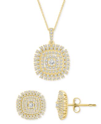 Diamond Openwork Cluster Stud Earrings (1 ct. t.w.) in 10k Gold, Exclusively at Macy's