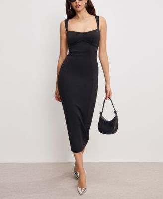 Women's Sculpting Sweetheart Midi Dress, Regular & Plus Size