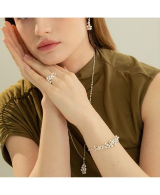 Sterling Silver  Vivienne Statement Bouquet Chain Bracelet