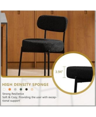 Bar Stools Set of 3, 24 Inches Modern Counter Height Bar Stools with Curved Back, Upholstered Boucle Barstools for Kitchen Island, Cafe