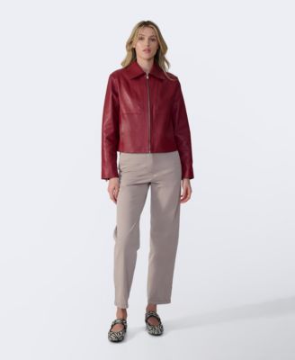 Women's Classic Leather Jacket, Created for Macy's