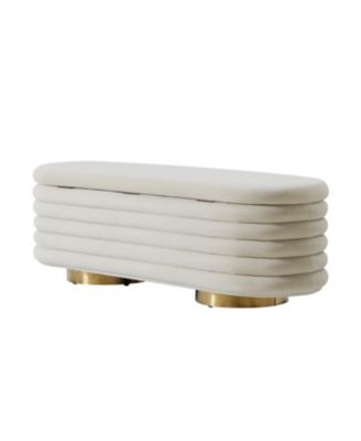 Rupert Bench with Gold-finished Metal Legs