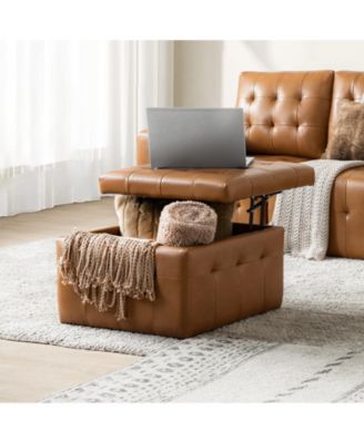 Blanca 87" wide Genuine Leather Sofa with Button Tufted Stitched Pattern