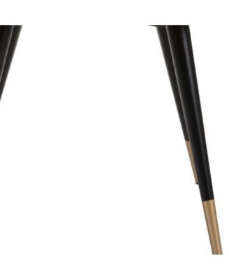 Set of Two Tufted Upholstered Velvet Windsor Back Dining Side Chairs