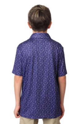 Boys Navy Golf Pin Performance Polo