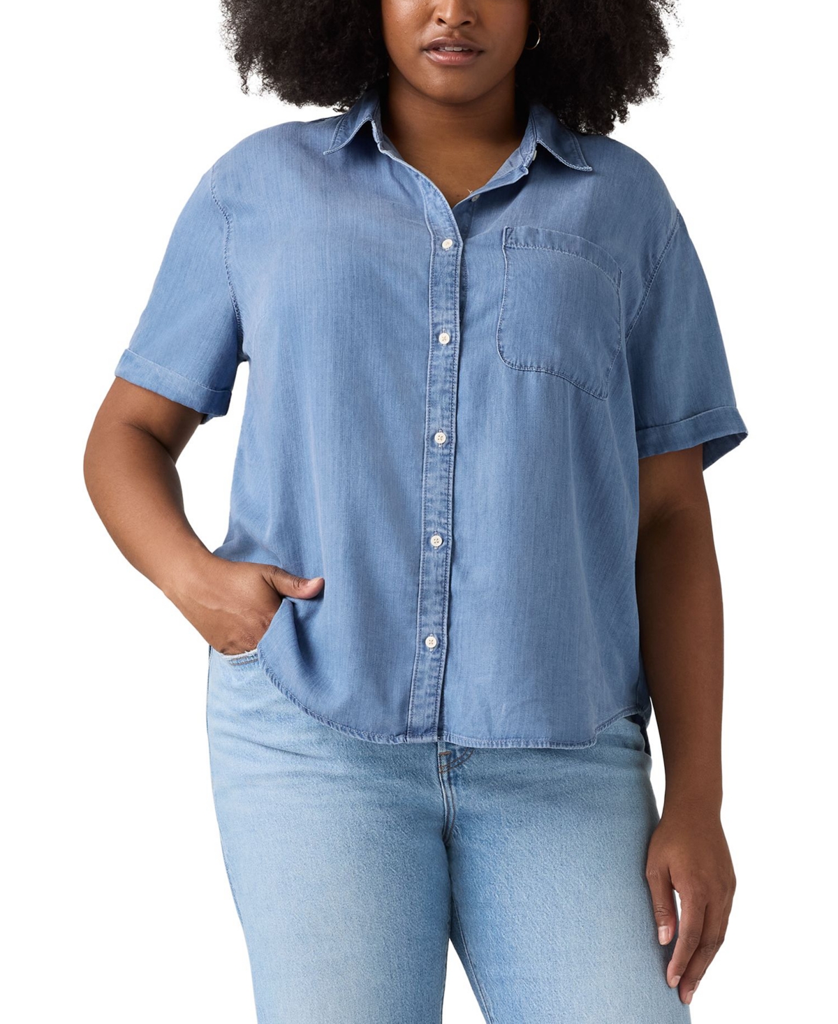 Levi's Plus Size Darlene Chambray Short-sleeve Shirt