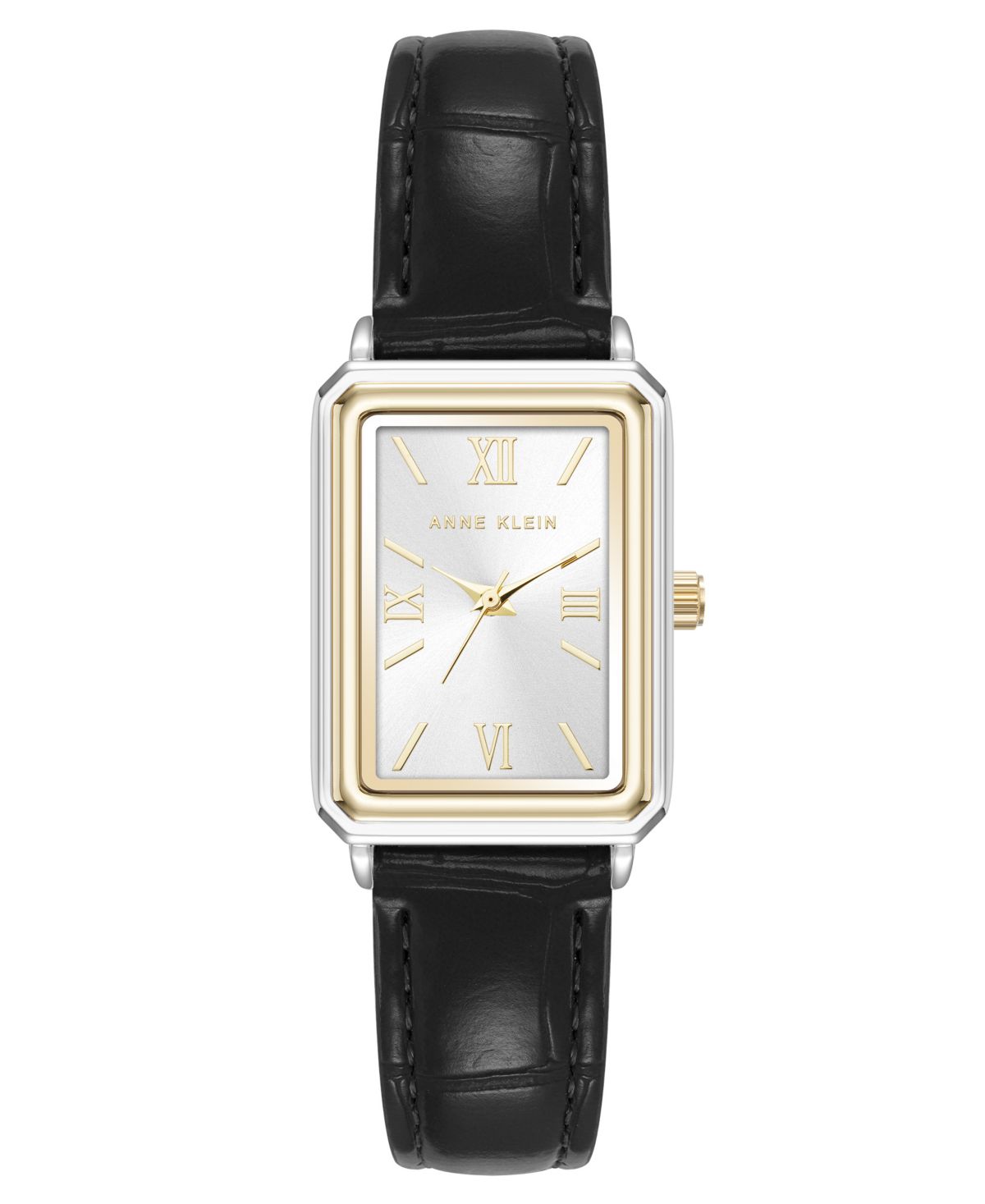 Женские повседневные кварцевые часы из черной полиуретановой кожи и двухцветного металлического сплава, 25 мм