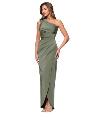 Women's Asymmetric One-Shoulder Satin Gown